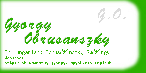 gyorgy obrusanszky business card